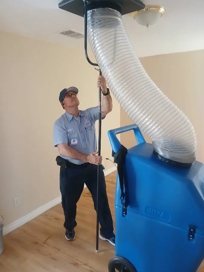 Mini Split Installation technician using HEPA equipment in Indian River Estates